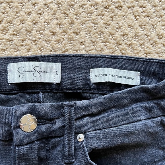 Jessica Simpson Black Grey Uptown High Rise Distressed Skinny Jean Size 27 - Picture 4 of 6